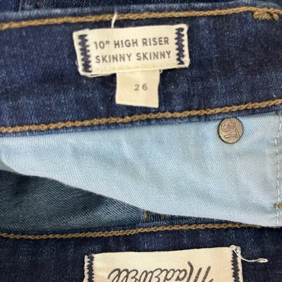 Madewell Bundle of 2 High Rise Black and Blue Skinny Jeans Size 26 - Picture 8 of 14